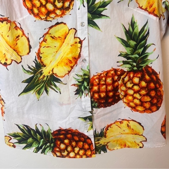 SSLR women's Hawaiian shirt Pineapple button down shirt large - Picture 3 of 12